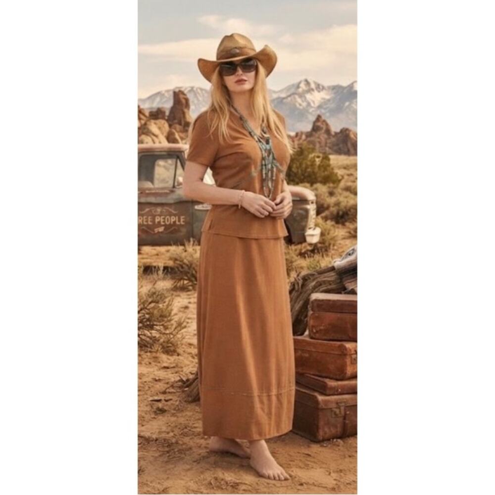 Mia Nola western style skirt set with turquoise colored seed bead details